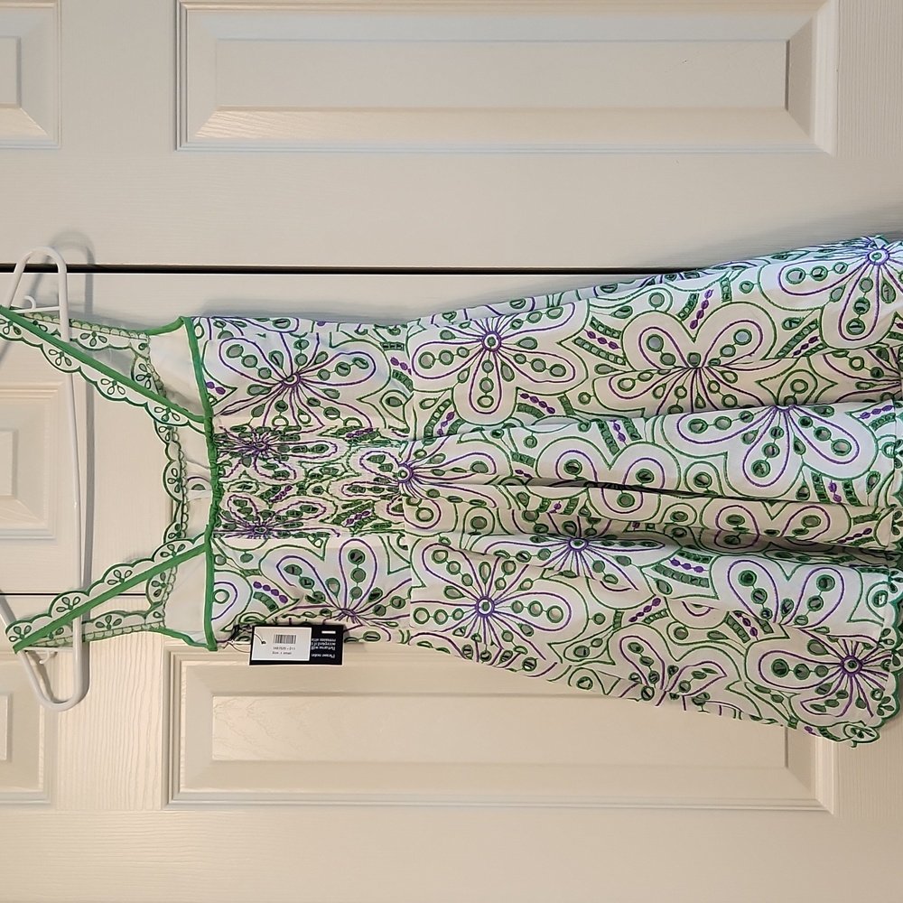 Charo Ruiz Ibiza Nina Short Dress Green and Purple Embroidered - Picture 4 of 13